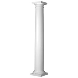 Elegant fiberglass round column showcasing a classic design, perfect for architectural accents and enhancing outdoor spaces with durability and style. Ideal for various construction projects.