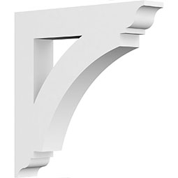 Stylish white PVC bracket showcasing elegant curves and intricate design, perfect for enhancing architectural features in home decor. Ideal for both interior and exterior applications.