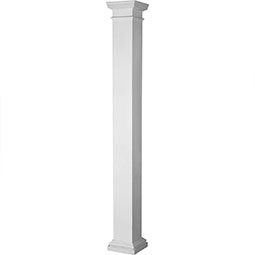 Elegant square column with a sleek design, showcasing a classic look. Ideal for enhancing architectural beauty in various settings, from porches to interiors. Lightweight and durable.
