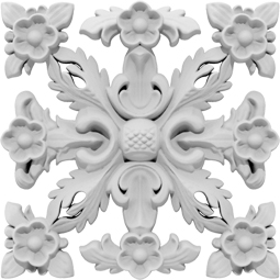 Intricate architectural onlay featuring floral motifs and ornate detailing, perfect for enhancing ceilings and walls with a touch of elegance and classic design. Ideal for restoration projects.