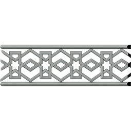 Geometric pierced moulding featuring intricate patterns of stars and diamonds, ideal for adding a decorative touch to various architectural designs. Perfect for enhancing aesthetic appeal.