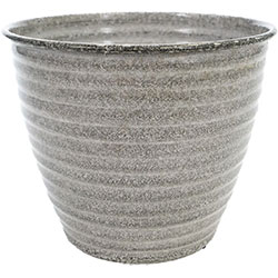 Stylish textured gray pot with a modern finish, ideal for home decor and plant displays, enhancing any indoor or outdoor space with its sleek design.