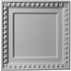 Elegant urethane ceiling tile design featuring intricate detailing and a classic border, perfect for enhancing upscale interior aesthetics and transforming living spaces.